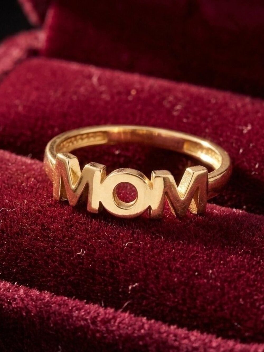 14K Yellow Gold Polished Mom Ring | Sentimental Fine Jewelry By Tehrani Jewelry - Picture 2 of 2